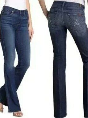 7 For All Mankind “A” Pocket Flare Jeans Womens 28 Blue